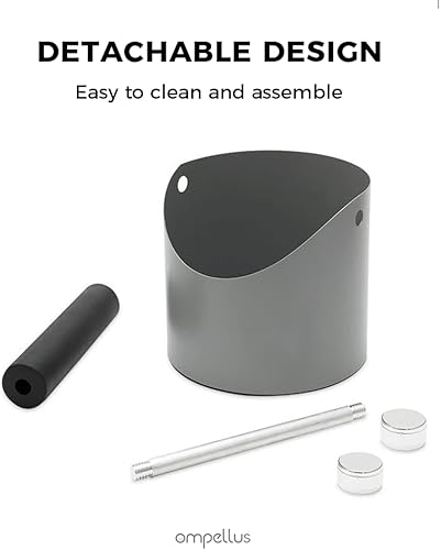 Miniatura 7 de Ompellus Espresso Knock Box, gran capacidad y base antideslizante, herramientas de barista, accesorios para máquina de espresso (gris-pequeño)