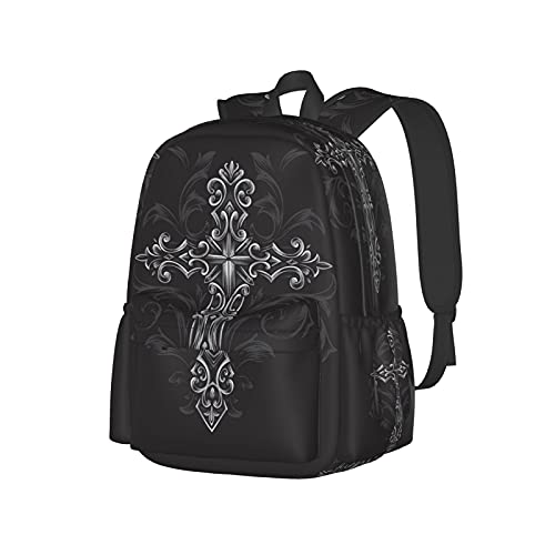 Sac à dos gothique PC portable 17 pouces sac d'école décontracté grand format