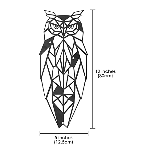 Cairiac Metal Owl Wall Art Decor Sculpture, Iron Owl Art Hanging Sculpture Wall Plaque Decorative For Living Room, Bathroom, Bedroom, Kitchen, Office, Patio, Garden, Porch (Black, 12X8 Inches) #TOP3