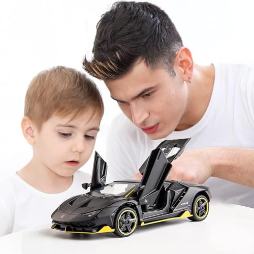 Image of Kids Toy car Playsets Diecast Metal Car 1:32 LP770 Toy Cars for Kids Zinc Alloy Pull Back Metal Cars with 4 Openable Doors Light and Musical Sound (Multi)