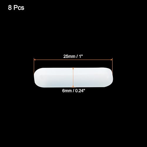 Miniatura 2 de MECCANIXITY Agitador magnético mezclador barra de agitación 0.984 in1 "cilindro forma PTFE recubrimiento imán blanco para laboratorio 8 unids