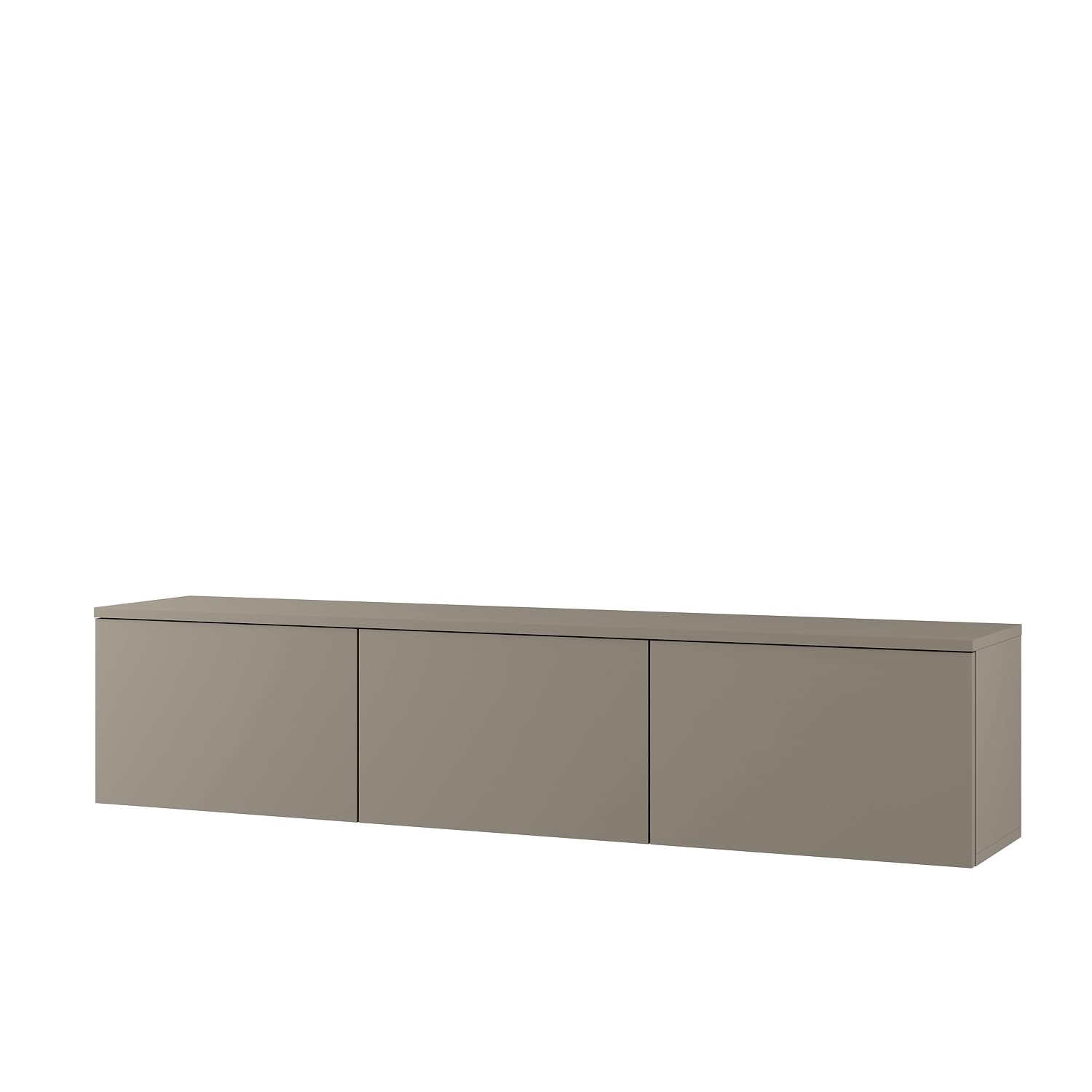 Homidea Vesta LED Meuble TV suspendu 160 cm - Moderne meuble TV mural avec éclairage LED intégré, portes rabattables et espace de rangement pour salon (Beige)