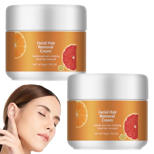 Facial Hair Remover Cream for Women 2 PCS Hair Removal Cream Face Lip Hair-Removal Cream Delay Hair Growth Soothing Depilatory Cream for Face Body for Sensitive Skin for Adults