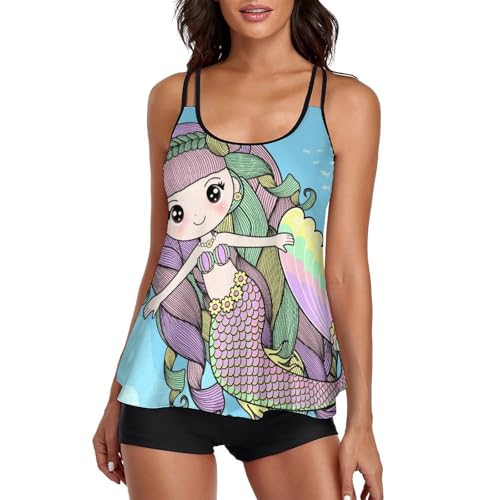 Bikini avec short de garçon style sirène pour vos vacances