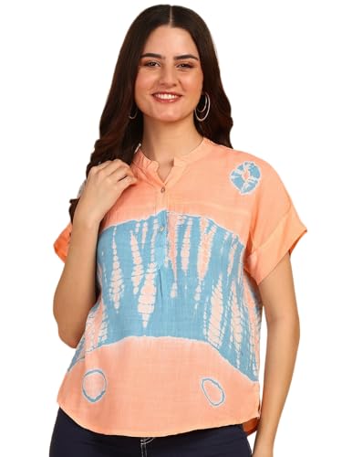 Image of Maaesa Hand Dyed Rayon Top for Women