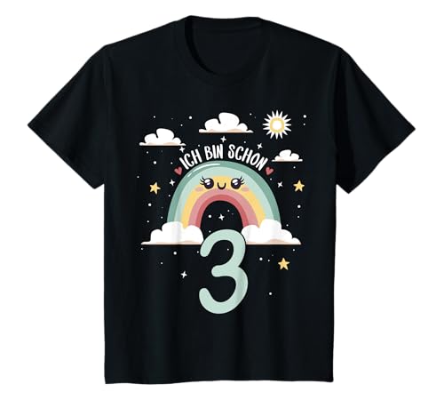 3. Geburtstag Kindergeburtstag Dritter Geburtstag Regenbogen T-Shirt