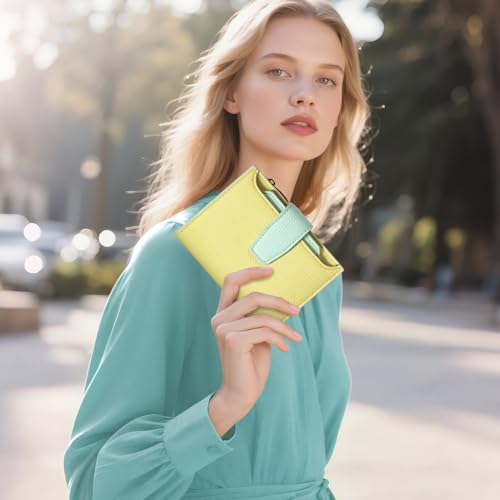 Image of Airkit Small Wallet Women RFID Blocking Soft Leather Bifold Compact Card Holder Wallet for Women with Zipper Coin Pocket 4 ID Window