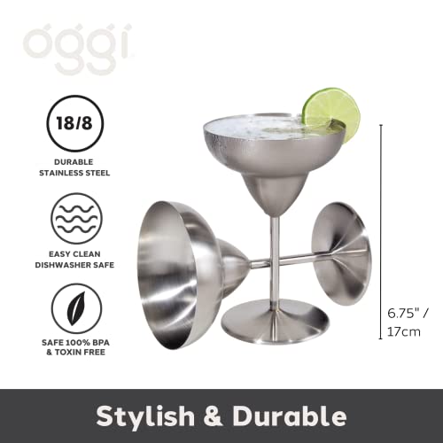 Oggi 12-Ounce Stainless Steel Margarita Goblets, Set of 2 by Oggi - Image 2