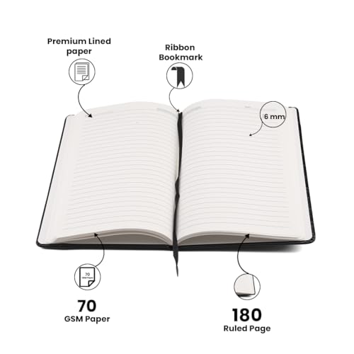 Image of AICA Personalized Name & Charm Doctor Leather Notebook Diary - A5 Size, 180 Ruled Pages (Black) | Customized Gift for Doctors Retirement Farewell Appraisal Birthday For Men Women Girls Boys