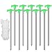 Blanketown Heavy Duty Steel Tent Stakes-10 Pack-Bonus 4x10ft Ropes