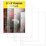 6 x 9 Brochure Sleeves, 50 Pack, Page Protectors for Broadway Play Programs and Theater Programs, Top-Loading Sheet Protectors