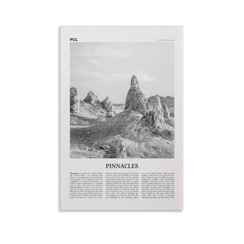 LZTEN Pinnacles National Park Print Black And White, Pinnacles Wall Art, Pinnacles Poster, Pinnacles Photo, Pinnacles Photo, Californie, USA, États-Unis Toile Wall Art P