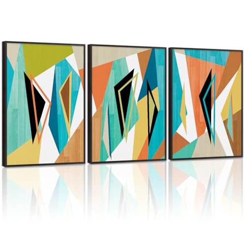 LHIUEM Arte abstracto geométrico colorido para pared, arte de par...