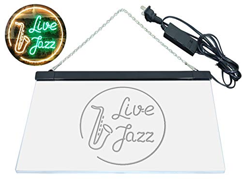 Live Jazz Music Room Dual Color LED Enseigne