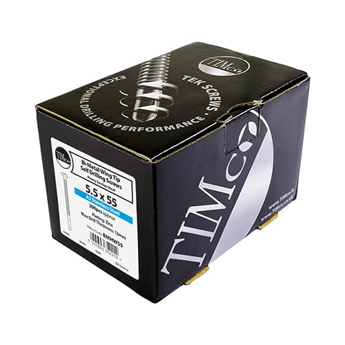 Image of Timco - Metal Construction Timber to Heavy Section Screws - Countersunk - Wing-Tip - Self-Drilling - Exterior - Silver Organic (Size 5.5 x 65-200 Pieces)