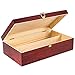 Creative Deco Boîte Caisse à Vin en Bois Cadeau Rouge Bourgogne | Boite Rangement | 2 Bouteilles | 35 x 21 x 11 cm | Bois Naturel | Coffre Coffret | avec Couvercle | pour Peindre, Stockage, Décoration