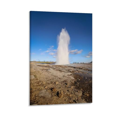 Poster éruption geyser de l'île finition haut de gamme
