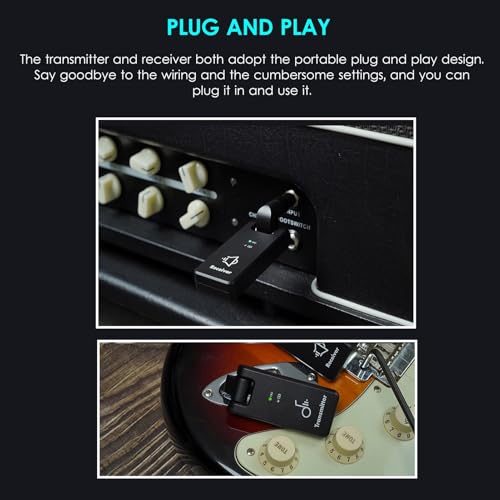 M-VAVE WP-8 Sistema de Transmissão Sem Fio, Receptor De Guitarra Elétrica E Transmissor, Bateria Emb