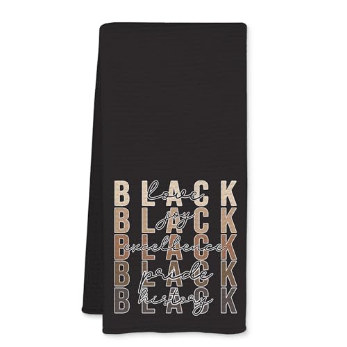 JFFTLL Black History Month Gifts Kitchen Towels, African American Gifts Dish Tea Towels for Kitchen Decor, Black Girl Woman Juneteenth Gift Hand Towels for Bathroom, 16x24 Inch