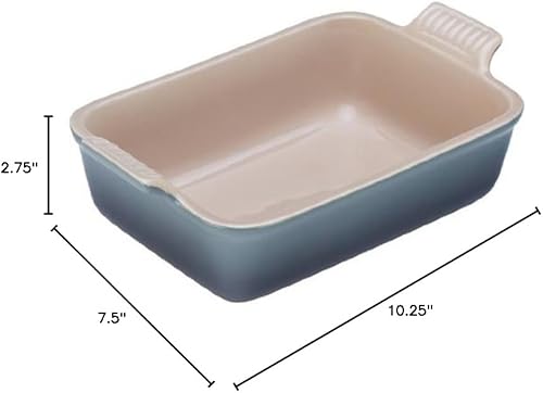 Le Creuset Heritage - Plato rectangular de gres de 12 x 9 pulgadas, hinojo