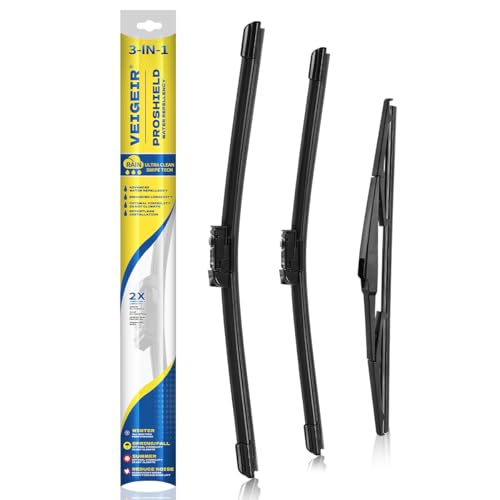 VEIGEIR 3 Pack Windshield Wiper Blades Compatible with Mazda CX-5 2017-2025 and CX-9 2016-2023 Front and Rear 24 18 14