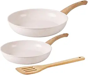 Jogo de Frigideira de Indução com Revestimento Cerâmico Antiaderente Tuut Ecoglide 3 Peças Mármol