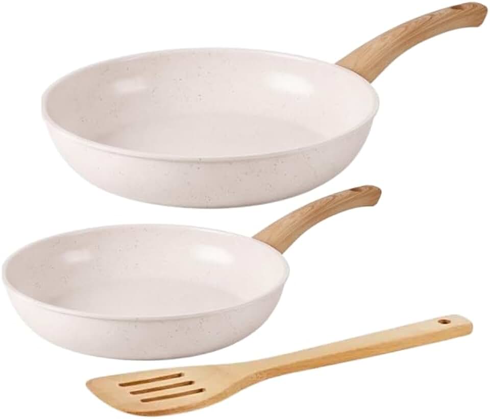 Jogo de Frigideira de Indução com Revestimento Cerâmico Antiaderente Tuut Ecoglide 3 Peças Mármol