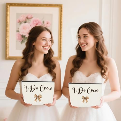 3PCS Luxury Wedding Emergency Kit: I Do Crew Makeup Bag with Waterproof Compartments, Bridesmaid Rescue Pouch for Makeup & Dress Repair2