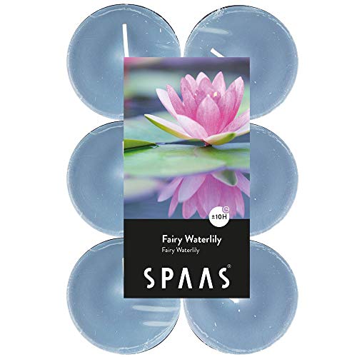 Spaas 12 velas aromáticas, Cera de parafina, taza de aluminio, gris, azul, D 58 mm x H 24 mm