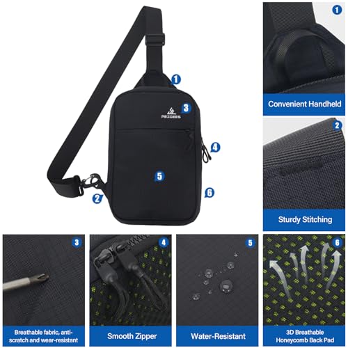 Peicees Small Sling Bag for Women Men Trendy Casual Phone Chest Bag Waterproof Crossbody Daypack3