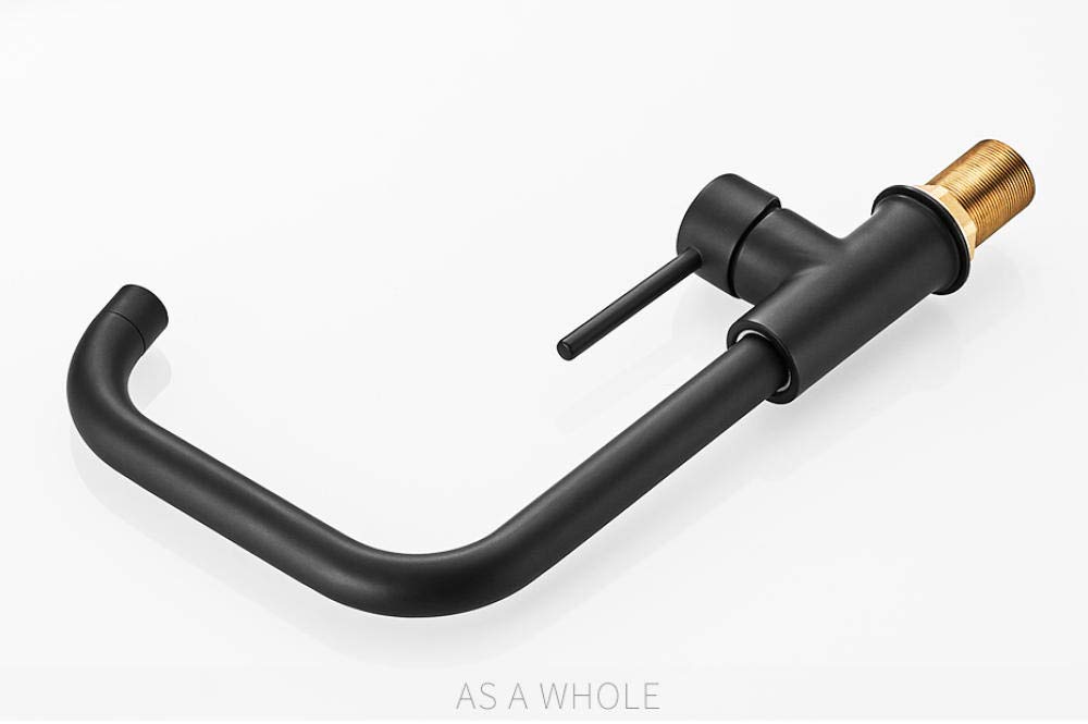 LAMGUL Grifo Grifo de Cocina Negro Grifo Mezclador Giratorio 360 para Cocina diseño de Goma grúa montada en Cubierta Caliente y fría para fregaderos Grifo de Agua