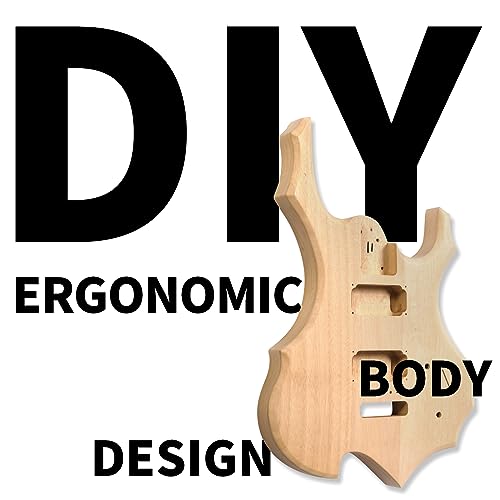 Ktaxon Diy Guitar Kit With Mahogany Body, Ebony Fingerboard And Maple Neck, 6 String Diy Electric Guitar Kit With Unique Design thumb #4
