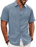PJ Jones Mens Casual Button Down Shirts Short Sleeve Shirt Lightweight Summer Shirts