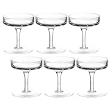Yuedefly Martini-Coupegläser, 190 ml, Vintage-Cocktail-Coupe-Gläser-Set, klassische Cocktail-Gläser für Espresso, Martini, Champagner, Cosmopolitan, Manhattan, Cocktail-Party, 6 Stück
