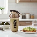 HSN Shaker Rocket We Are Nutrition! Bez BPA, 500 ml, brązowy, kubek do mieszania z kulką do mieszania, hermetyczny zamknięcie i korek zapobiegający wyciekom, bez zapachu, łatwe czyszczenie
