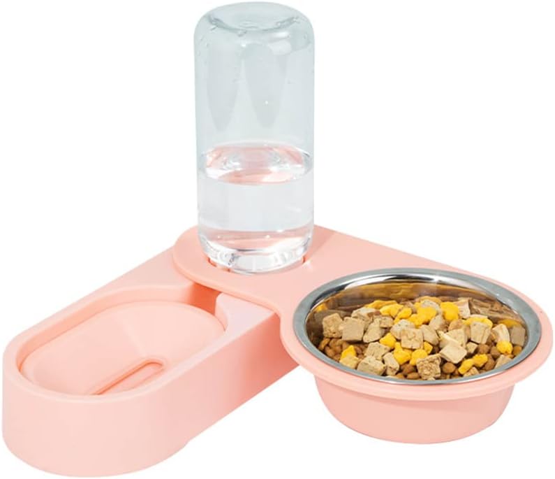 Cat Bowl Dog Food Bowl Automatic Cat Drink Fountain Double Bowls Puppy Kitten Feeding Bowl Pet Bowl Home Corner Pet Supplies,Green,255cm