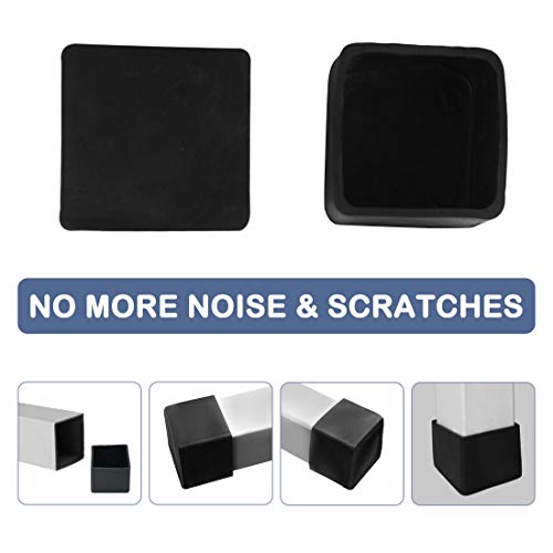 Uxcell Rubber Chair Leg Caps End Pad Feet Cover Furniture Slider Floor Protector 8Pcs 1 Inches X 1 Inches 25X25Mm Inner Size, Reduce Noise Prevent Scratch #TOP5