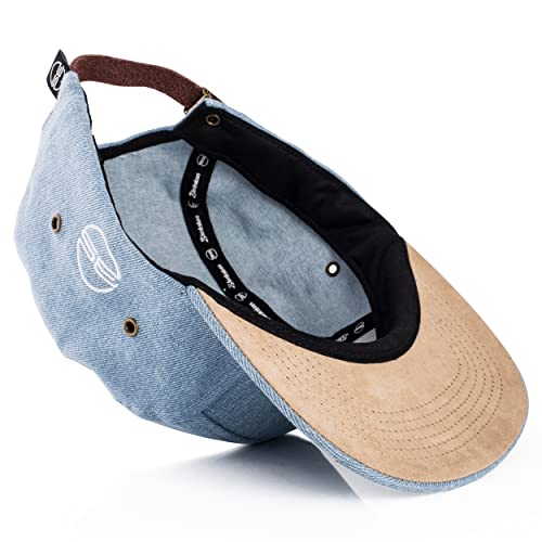 Blackskies Eos 5 Panel Hat | Men Women Premium Baseball Cap Dad Snapback Strapback Denim Trucker Hip Hop Urban Lightblue #TOP2