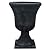 Southern Patio Winston 16 Inch x 21 Inch Urn Plastic Decorative Outdoor Planter Pot for Porch, Patio, or Garden with Removable Base, Matte Black