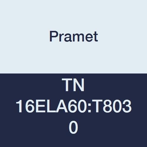 Pramet TN 16ELA60:T8030 Carbide Indexable External Threading Insert, Multi-Material (P30,M25,K30), Pitch 0.50-1.50 mm, 3 Cutting Edges, PVD, Use SER/L Toolholder, Gold (pack of 5)