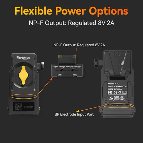 Image of Portkeys BD3 Double-Sided NP-F to V-Mount Dummy Battery Power Adapter Module Vertical and Cross Mounted, for transferring NPF Power Mount to V-Mount Battery Mount