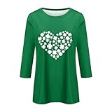 maglietta da donna con cappello a trifoglio e scritta st patricks day, felpa verde con stampa di trifoglio irlandese, maglione da donna, trasparente, m