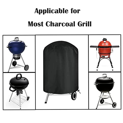 Twopone Charcoal Grill Cover, Bbq Grill Cover For Weber Charcoal Kettle, Heavy Duty Waterproof Outdoor Smoker Cover, Round Grill Cover For Most Charcoal Grill-24 D X 28" H #TOP5