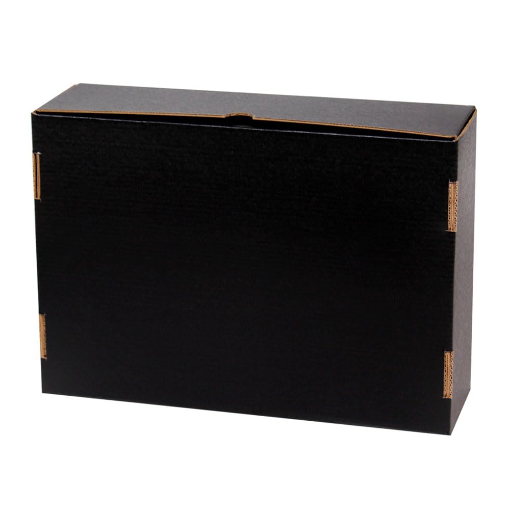 Lot de 10 boîtes en carton noir pour expédition postale, boîte automontable idéale pour cadeau, boîte en carton robuste, dimensions 38x28x8 cm