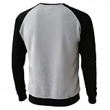 ROCK-IT Apparel Męska bluza typu raglan, dwukolorowa, z okrągłym dekoltem, wkładana przez głowę, rozmiary S–5XL, regularny krój, czarny, L