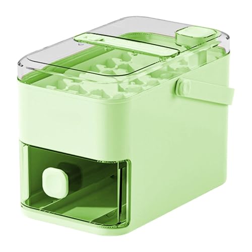 predolo Contenedor de Hielo con Tapa, Utensilios para Hacer Cubitos, máquina portátil para Hielo, Rejilla para y Celebraciones, Cubos Verdes 56, Individual