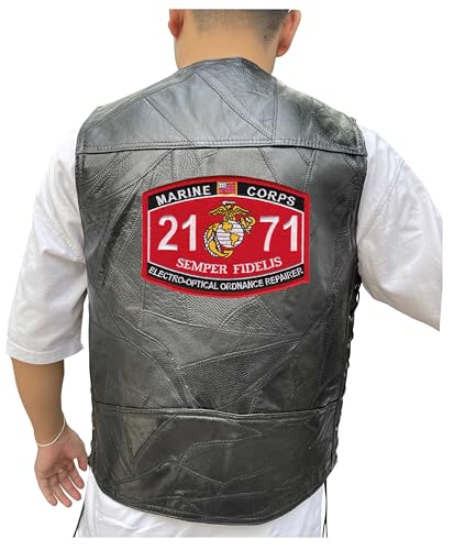 247EMBROIDERY 2171 electro optical ordnance repairer mos embroidered vest patch, patches, leather vest jacket