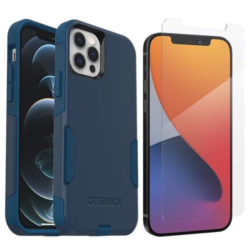 Coque iPhone 12 Pro OtterBox Commuter antichoc bleu et vitre Zagg Glass Elite
