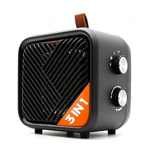 3 in 1 Keramik Elektro Heizlüfter – Elektroheizung klein & leiser Heizungslüfter mit Thermostat (1000/1500 W + 4 W Ventilator), energiesparender elektrischer Heizer/Heizgebläse für Innenräume