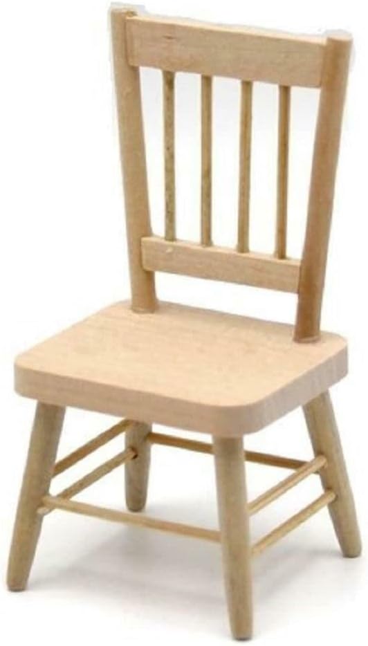 Dolls House Bare Wood Side Chair Unfinished Miniature